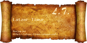 Latzer Timur névjegykártya